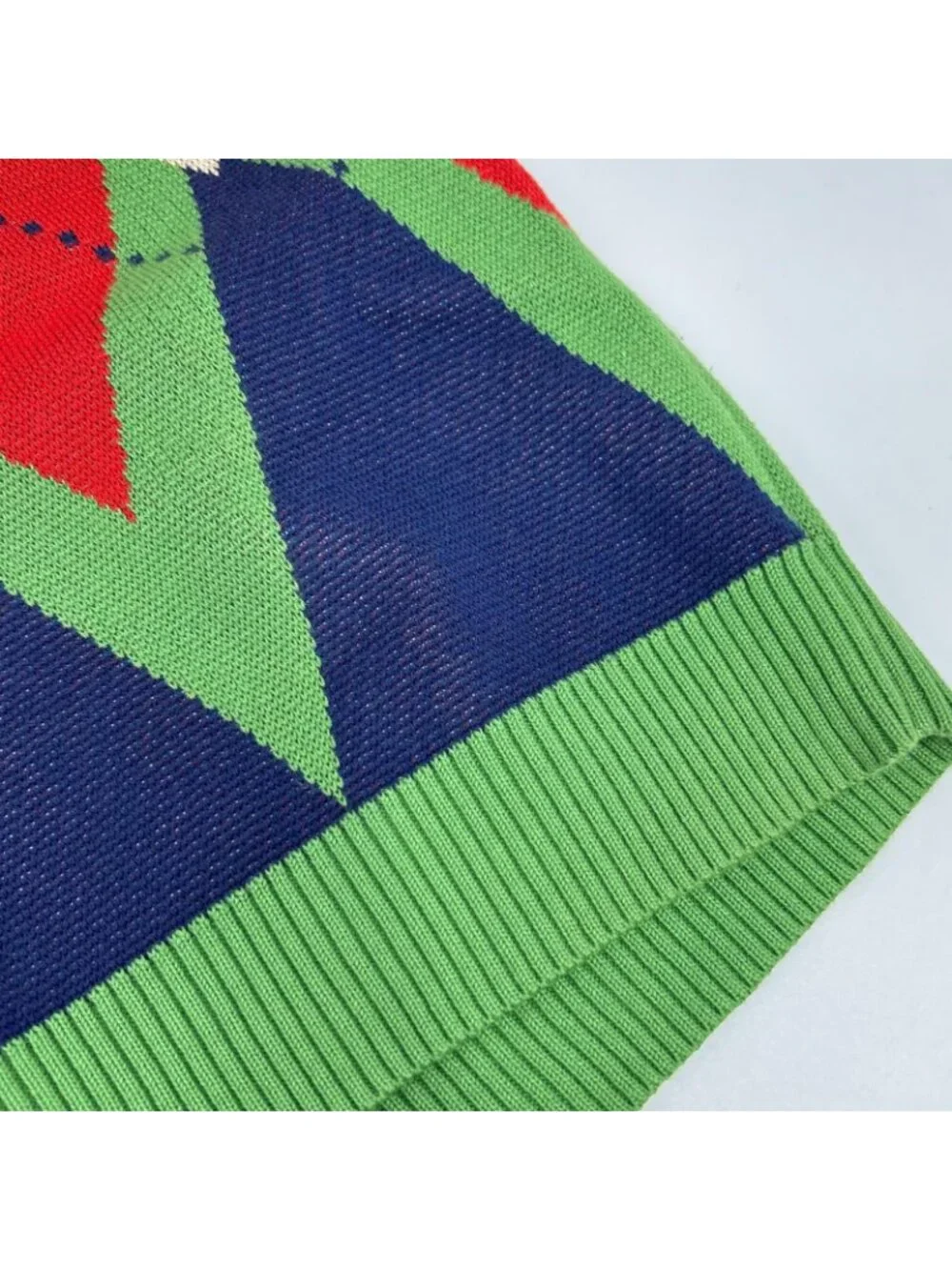Gucci Green Argyle Knit Vest